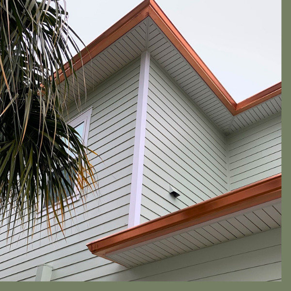 image of copper gutters