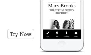 White iPhone with mobile footer navigation