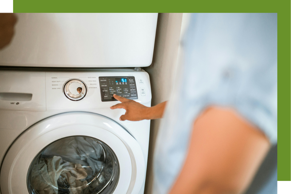 A home washing machine. A home washing machine.