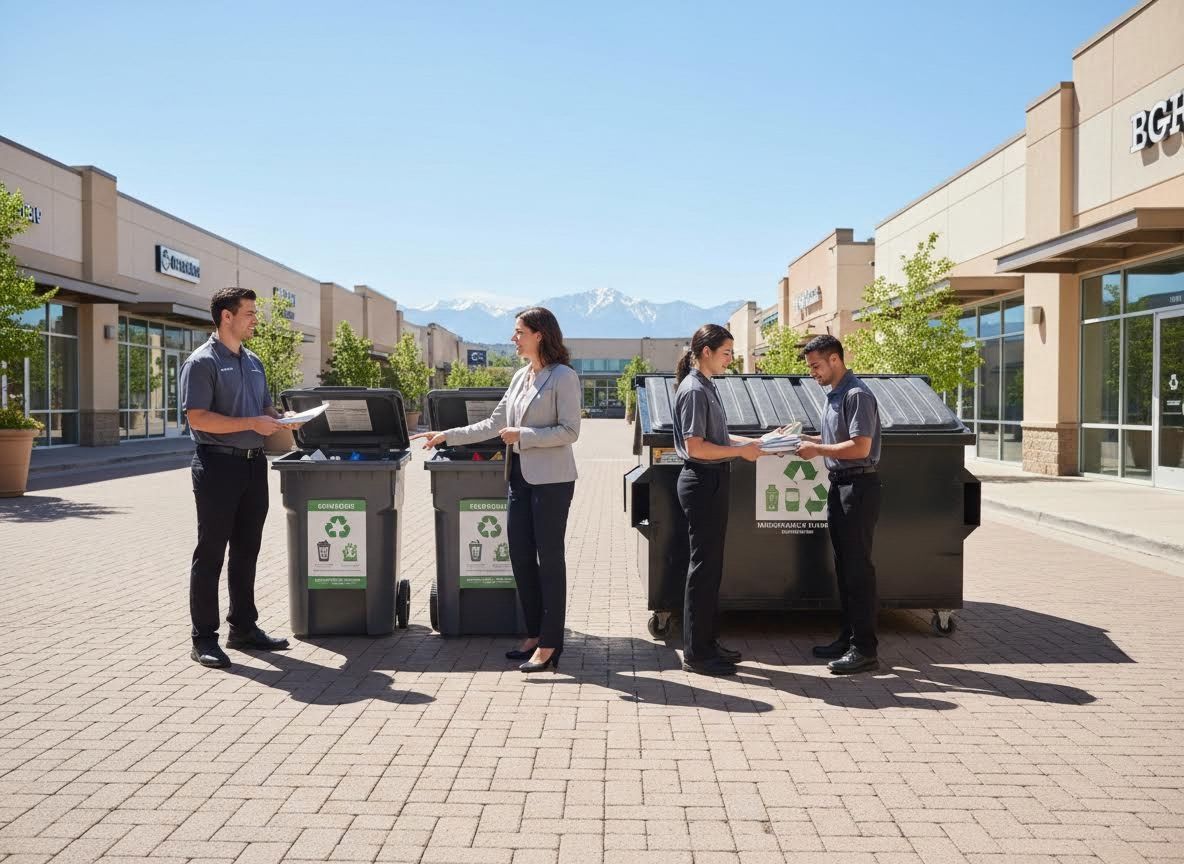 Team Demonstrating Commercial Recycling Practices