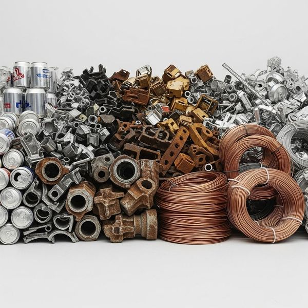 pile of sorted scrap metal including aluminum, steel, and copper pile of sorted scrap metal including aluminum, steel, and copper