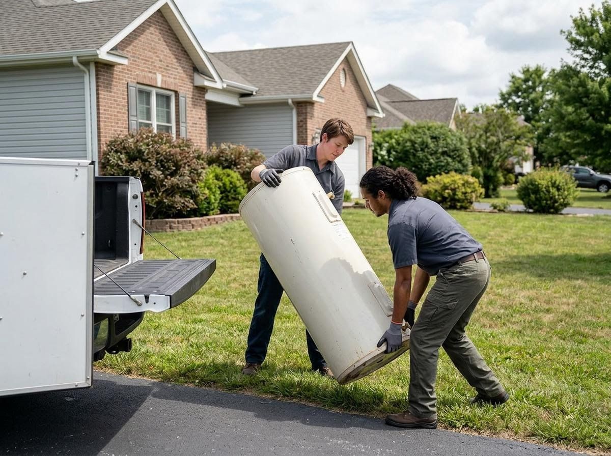 Technicians Removing Old Water Heater