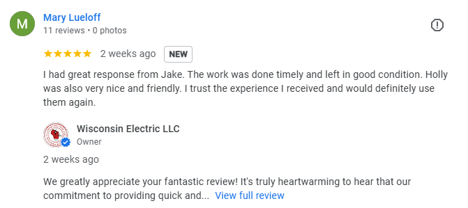 Wisconsin Electric LLC customer review