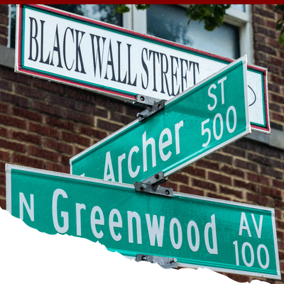 Black Wall Street sign in Tulsa, OK