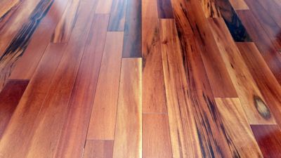 Close up of a shiny hardwood floor