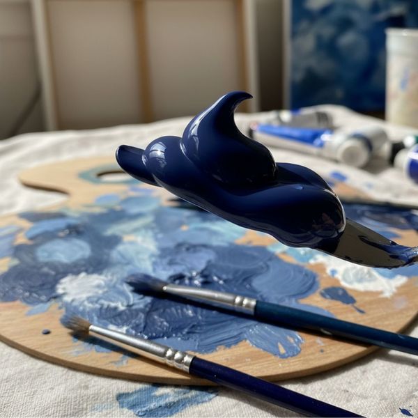 Navy blue paint.