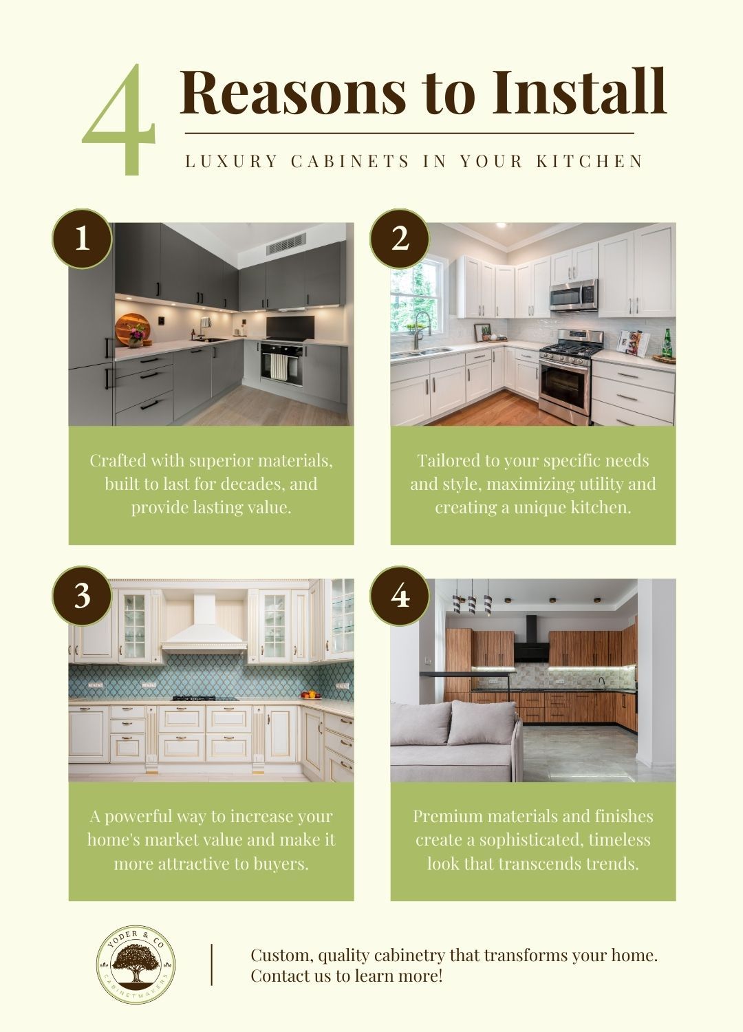 M331744 - Yoder and Company Cabinet Makers - infographic - 4 Reasons to Install Luxury Cabinets in Your Kitchen.jpg