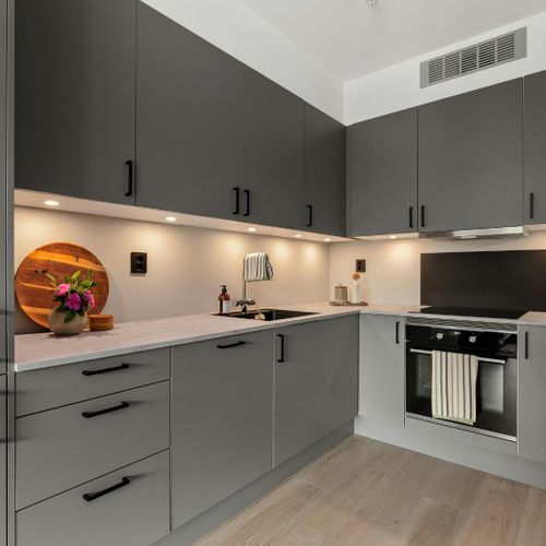 gray kitchen cabinets Custom Cabinets.jpg