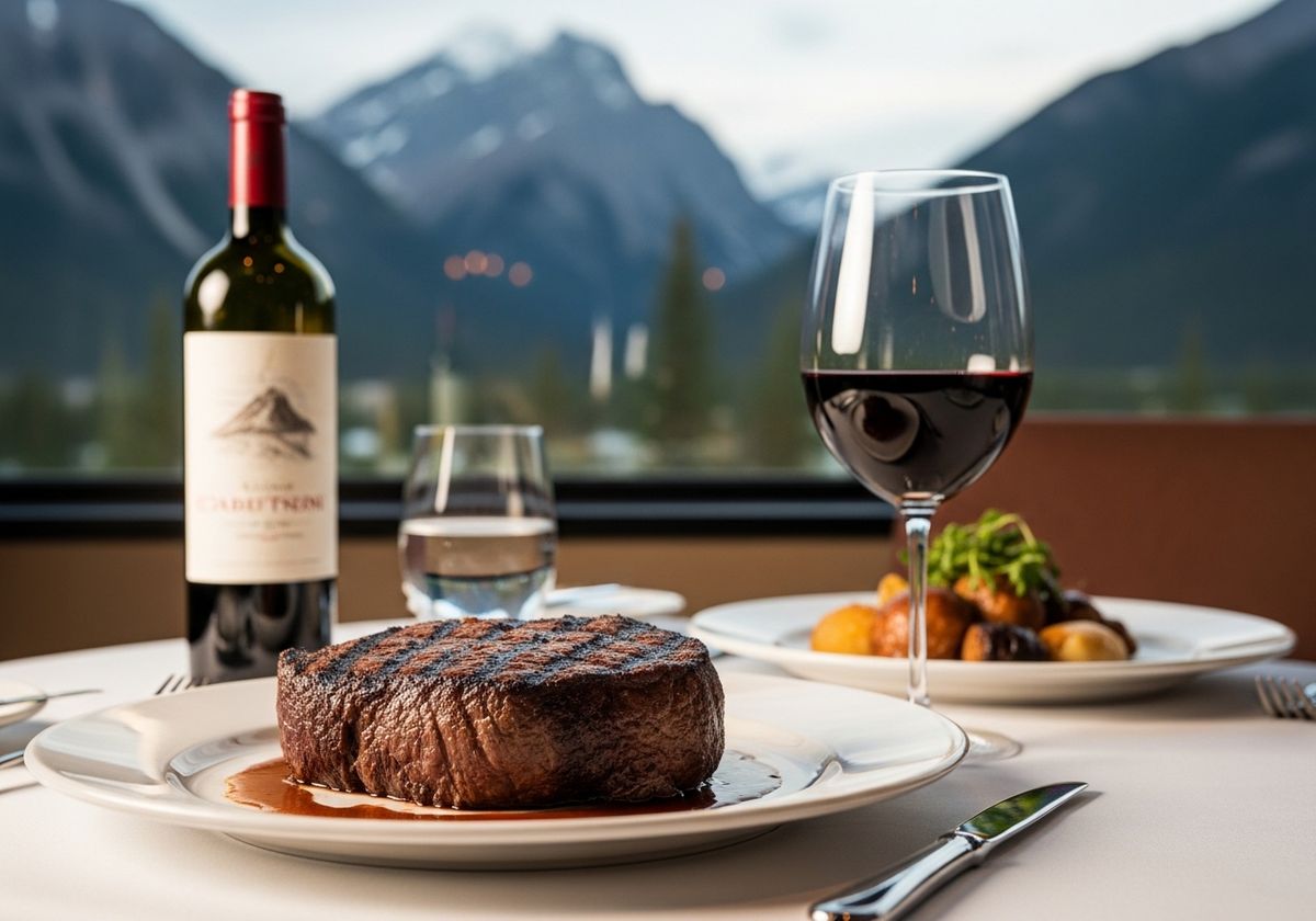 Steak and Wine with Mountain View