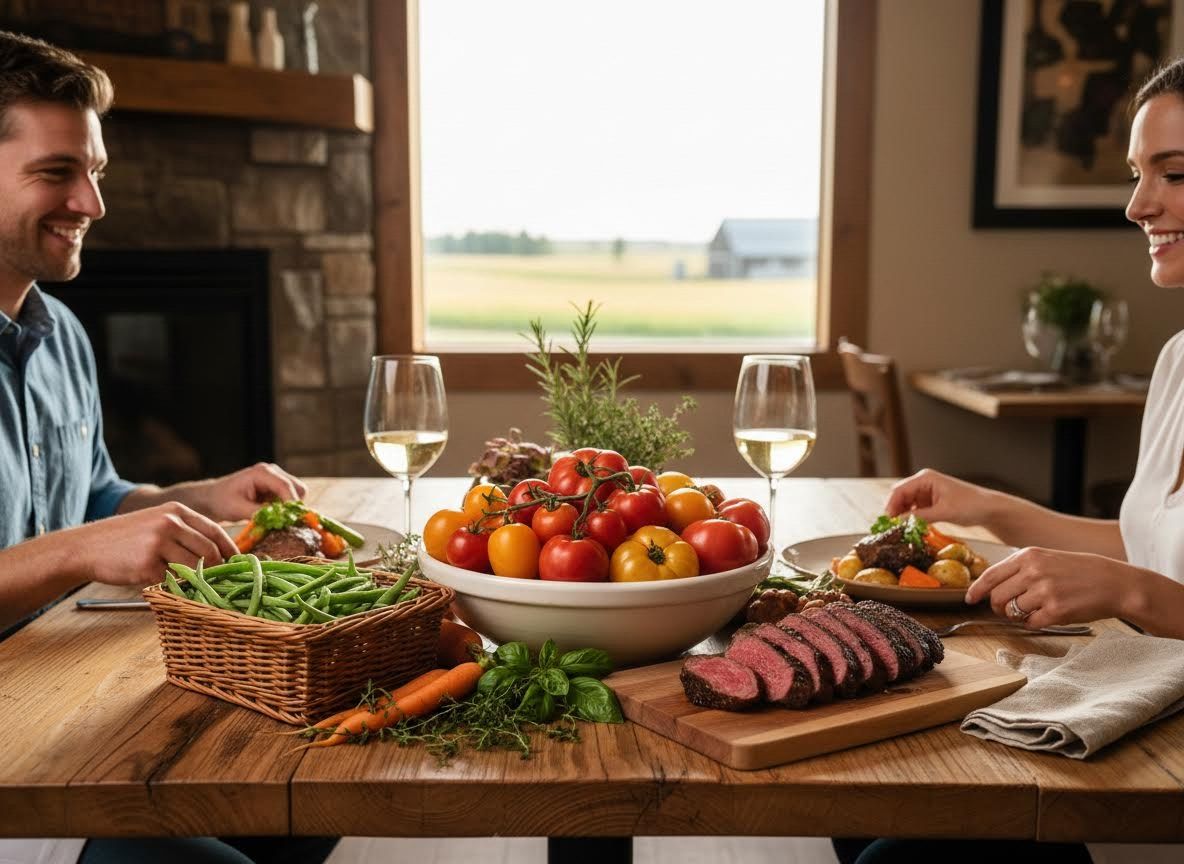 Couple Enjoying a Dinner with Fresh Ingredients