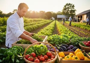 Chef Harvesting Fresh Vegetables