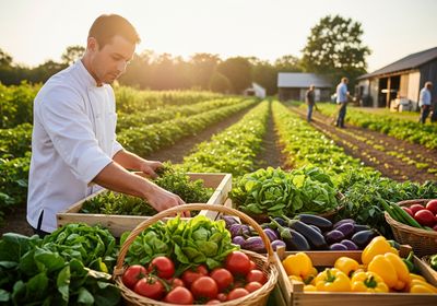 Chef Harvesting Fresh Vegetables