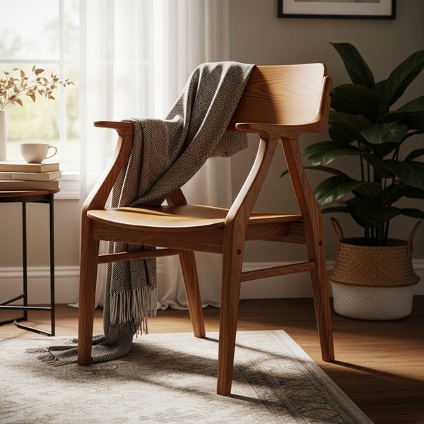 wooden chair in home