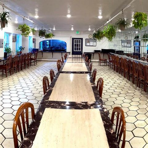 tables in cafeteria area of Riviera