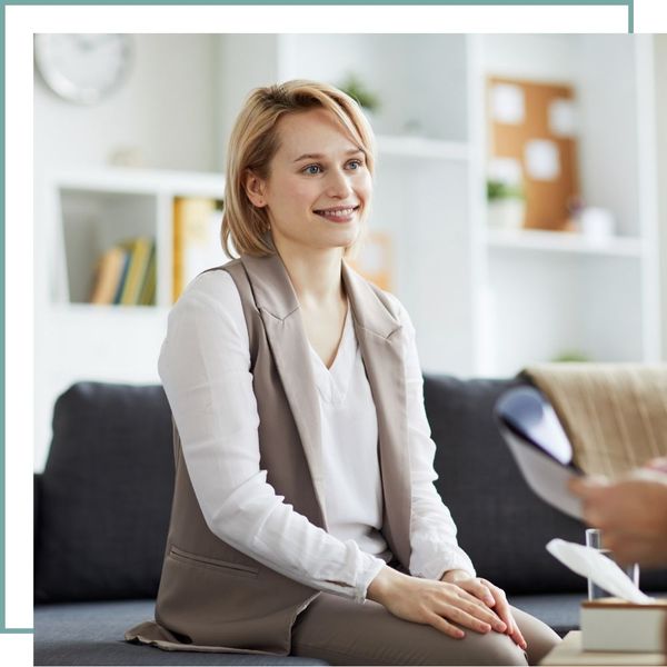 smiling young woman in therapy