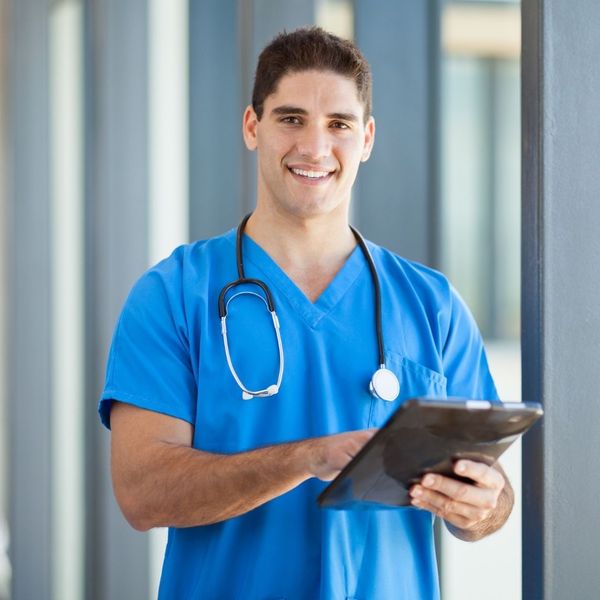 nurse holding a chart