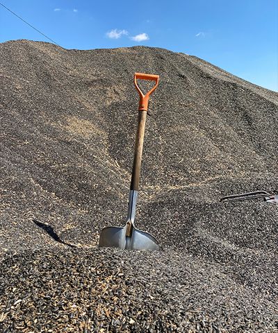 Gravel and sand pit image with shovel