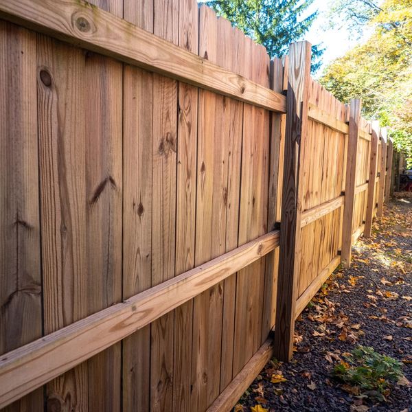 a wooden fence