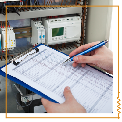 checklist and electrical panel - electrical inspection