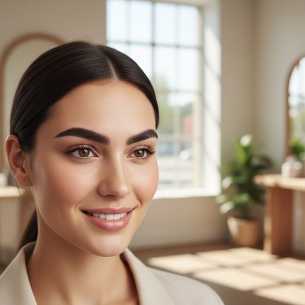 A smiling woman with dark hair pulled back, showcasing her perfectly shaped eyebrows. A smiling woman with dark hair pulled back, showcasing her perfectly shaped eyebrows.