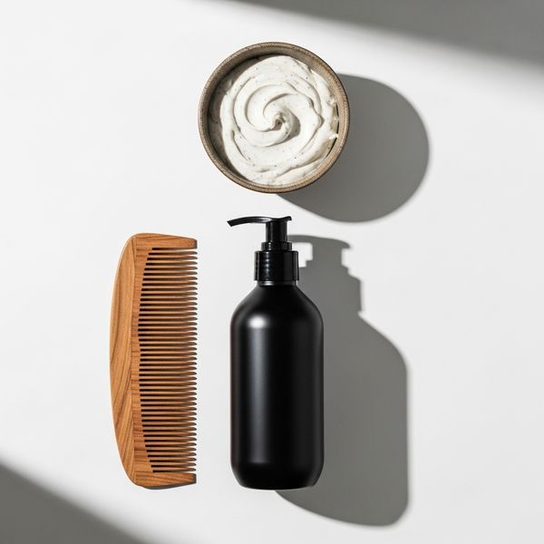 Professional deep conditioning hair treatment products on a clean surface