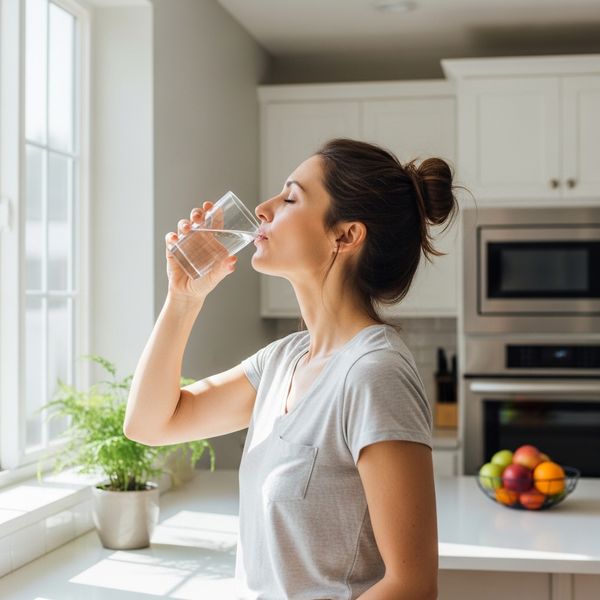 woman drinking water