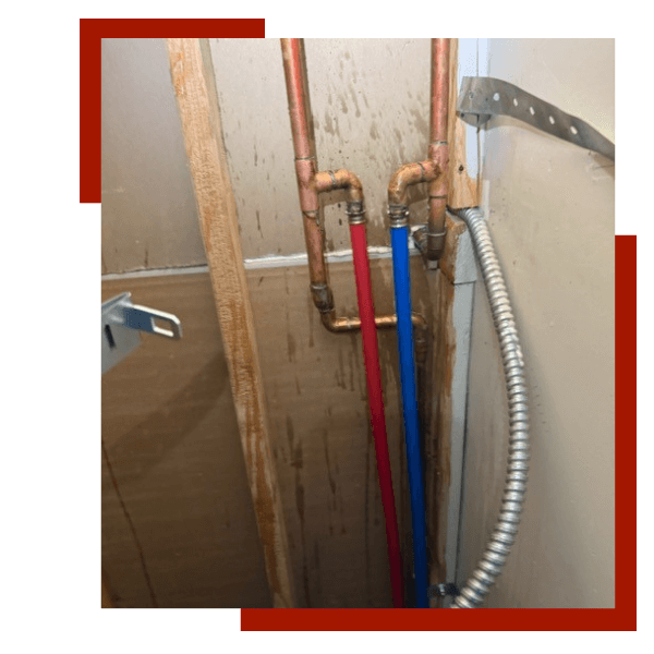 new pex pipe connected to copper pipe