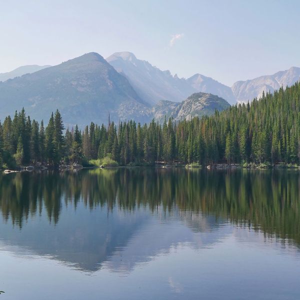 View of a lake in Estes Park.