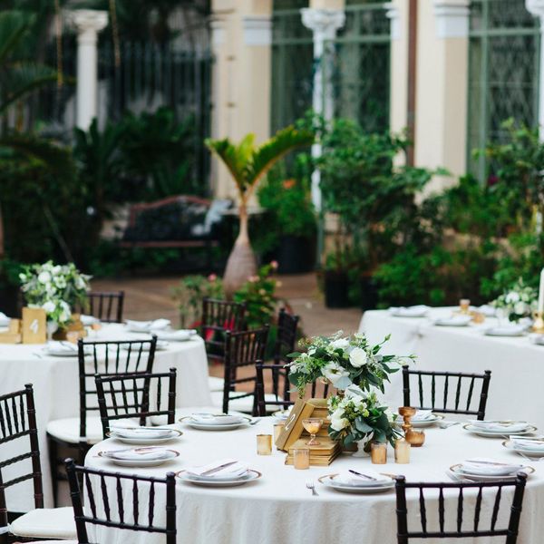 wedding reception courtyard