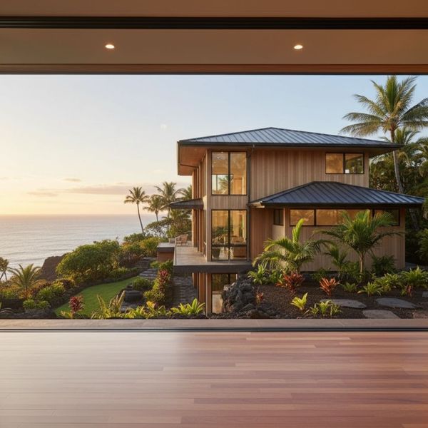 hardwood floors in a house overlooking the neighbors house on the Hawaii coast hardwood floors in a house overlooking the neighbors house on the Hawaii coast