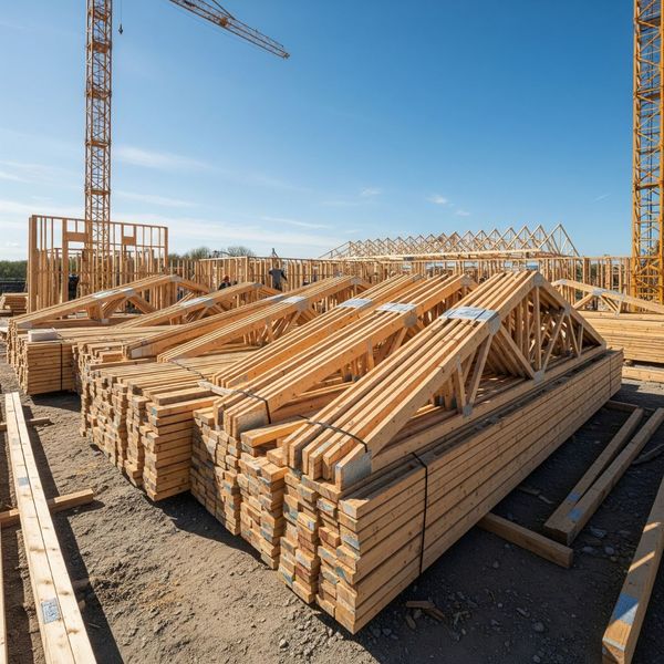Lumber pile. Lumber pile.