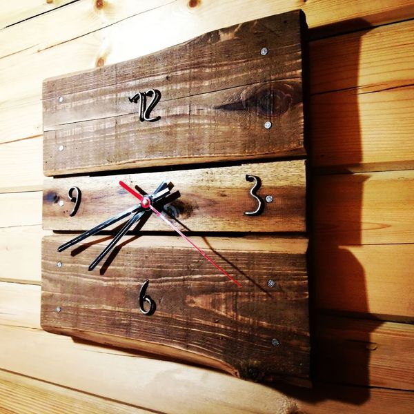 Close up of a wooden clock