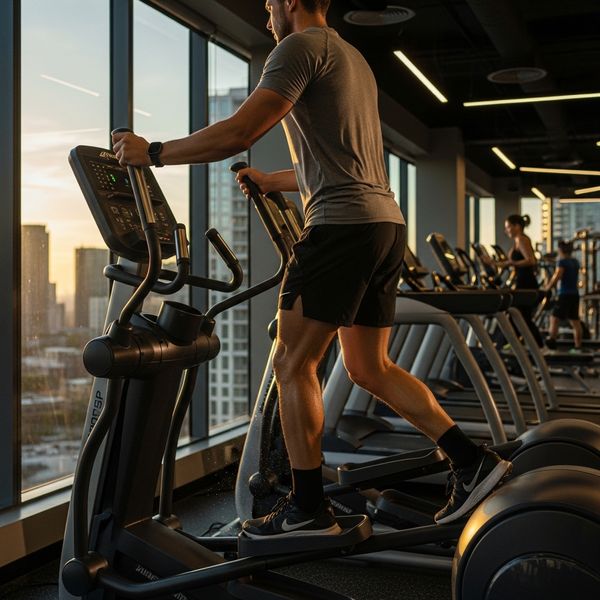 person using an elliptical