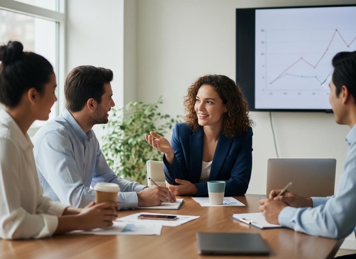 person at a work meeting
