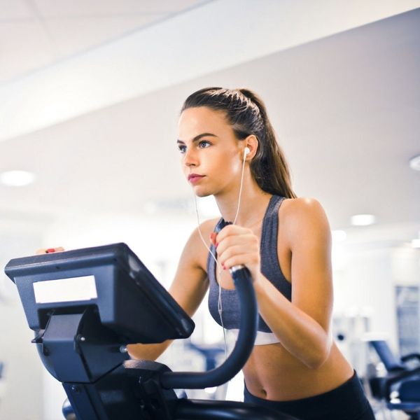 woman on an elliptical machine