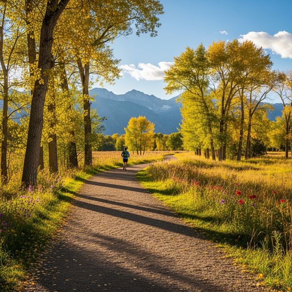 A peaceful walking trail in Firestone, Colorado
