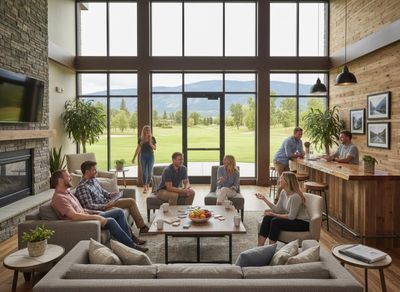 people hanging out in a clubhouse