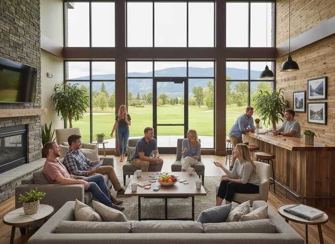people hanging out in a clubhouse
