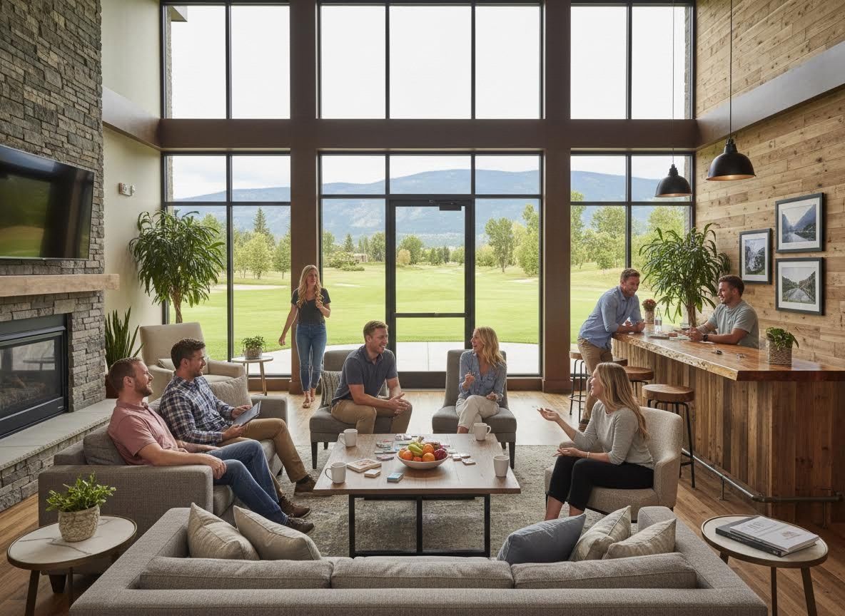 people hanging out in a clubhouse