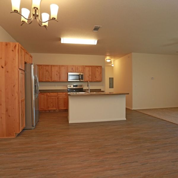 kitchen to living area open layout