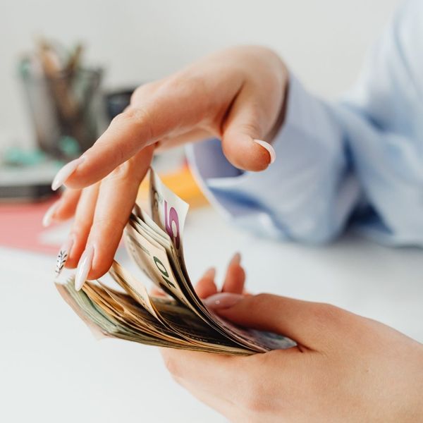 woman counting cash