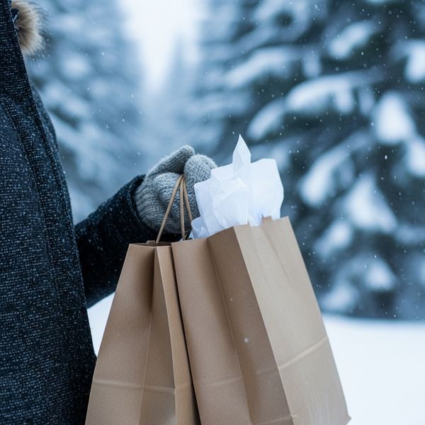 shopping bags in a person's hand 
