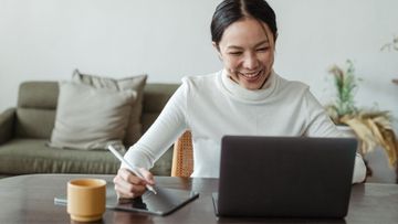 woman working from home
