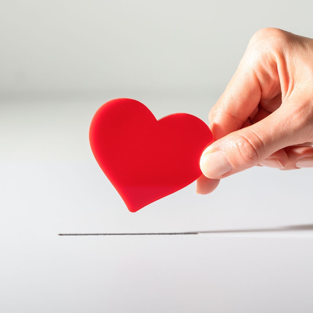 person holding a heart
