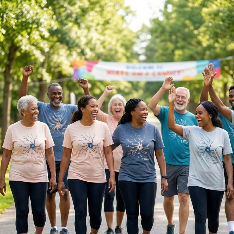 joyful outdoor charity walk