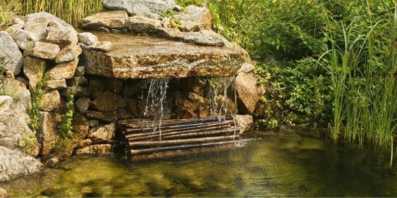 custom pond with waterfall 