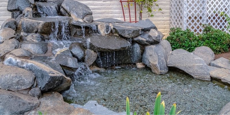 custom pond with waterfall 