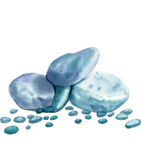 watercolored rock graphic 