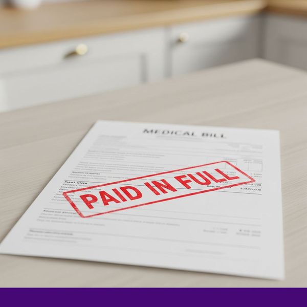 A close-up of a medical bill that is clearly marked 'Paid in Full,' symbolizing how Medigap can cover remaining healthcare costs. A close-up of a medical bill that is clearly marked 'Paid in Full,' symbolizing how Medigap can cover remaining healthcare costs.