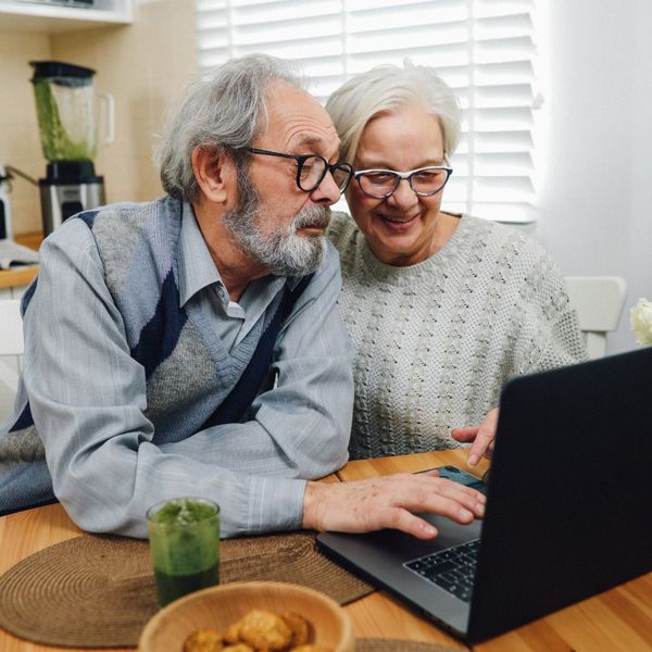 Older couple on a laptop